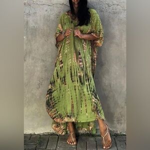 Allura Elegant Bohemian Kaftan Maxi Dress Swimsuit Coverup